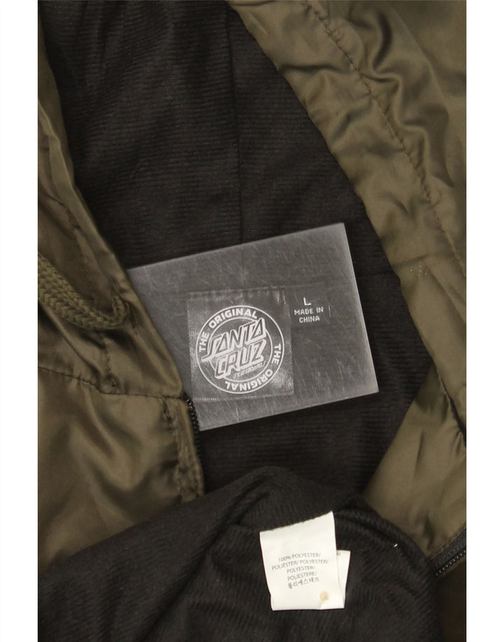 Santa Cruz Veste bomber à capuche graphique pour homme UK 40 Large Kaki Polyester