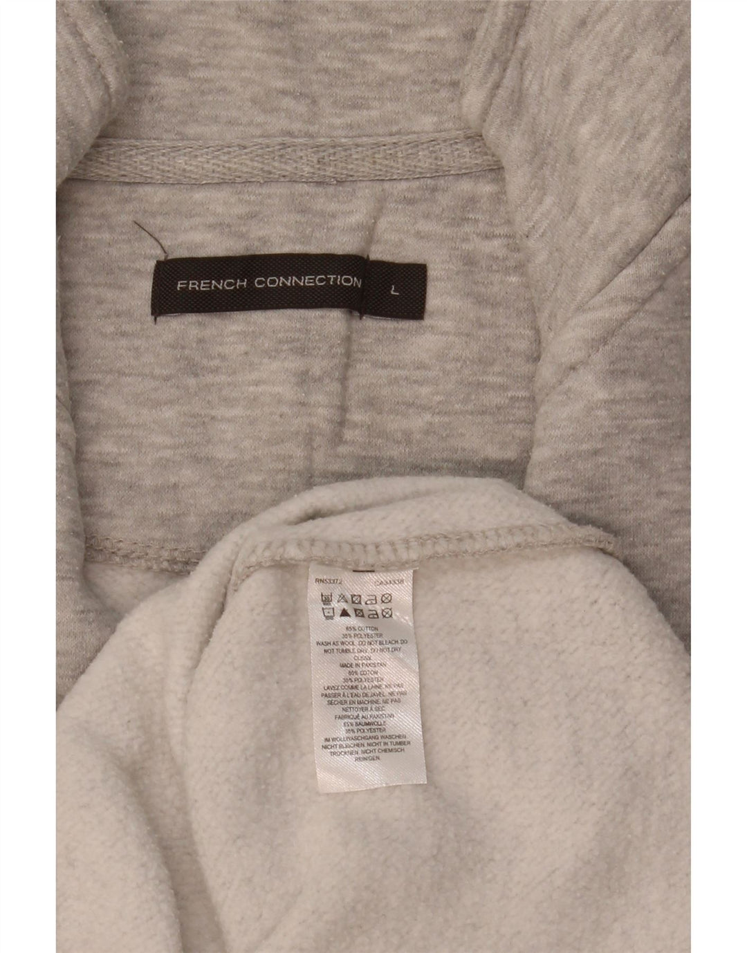 French Connection Sweat-shirt à col zippé pour homme, grand, gris, coton moucheté
