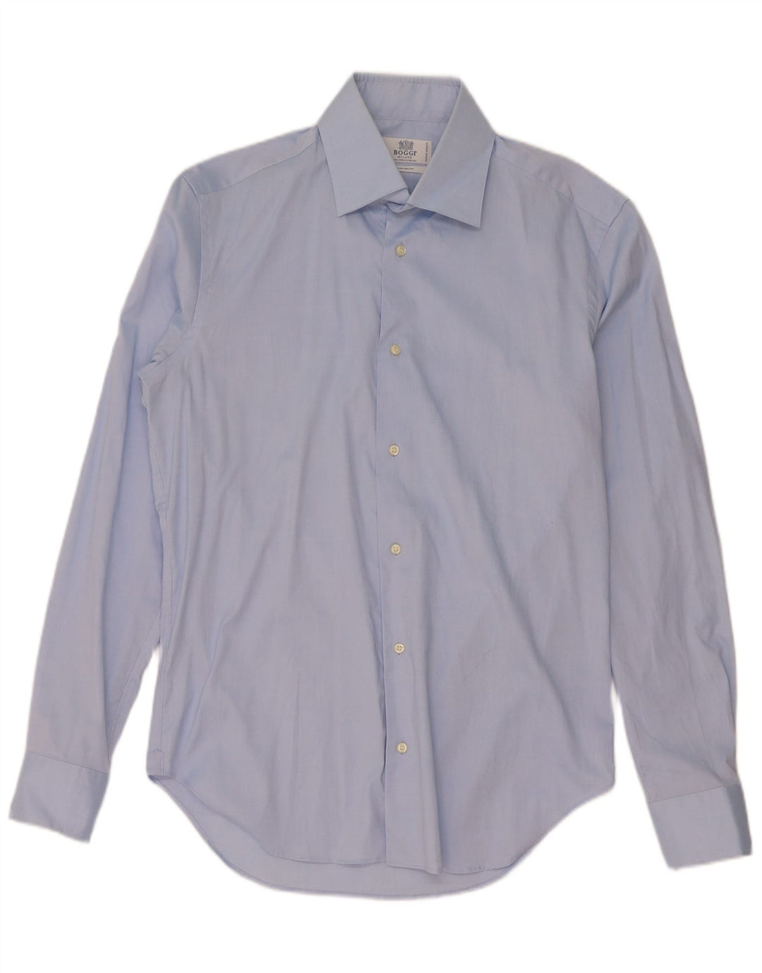 Boggi Chemise coupe personnalisée pour homme Taille 39 Coton bleu moyen