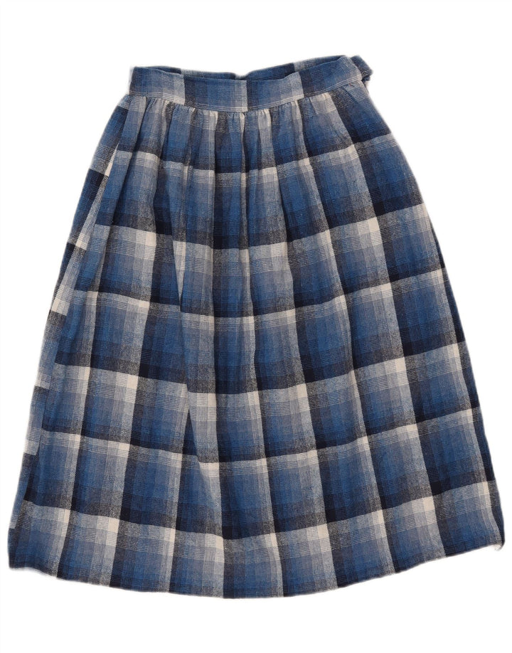 jupe plissée femme vintage W26 Petit chèque bleu