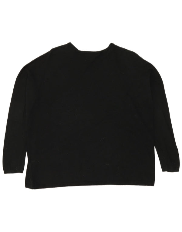 Zara Pull surdimensionné à col bateau pour femme UK 14 Noir moyen