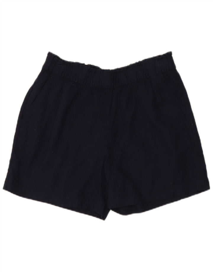 Marks & Spencer Short décontracté pour femme UK 12 Medium W32 Bleu marine Lin