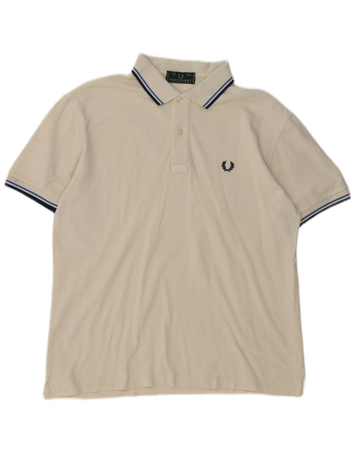 Fred Perry Polo Homme Coton Rayé Blanc Moyen