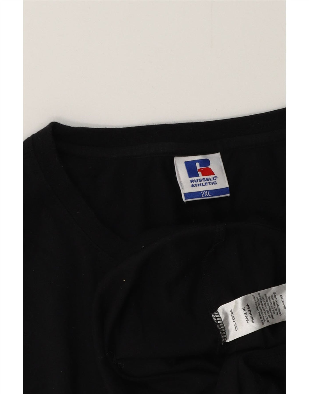 RUSSELL ATHLETIC T-Shirt Graphique Homme Haut 2XL Coton Noir