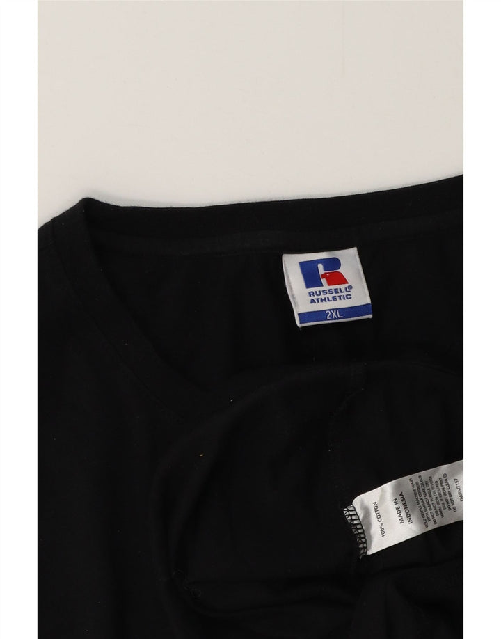 RUSSELL ATHLETIC T-Shirt Graphique Homme Haut 2XL Coton Noir