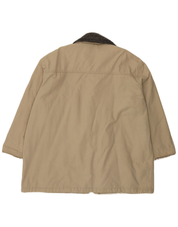 vintage Mens Duffle Jacket UK 46 3XL Coton Beige