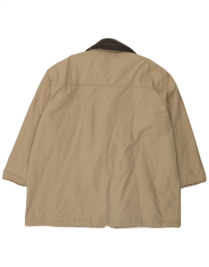 vintage Mens Duffle Jacket UK 46 3XL Coton Beige