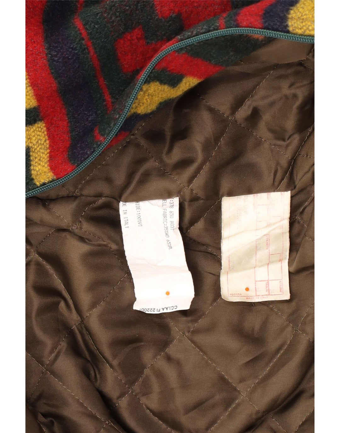 vintage Mens Utility Jacket UK 40 Grande laine géométrique multicolore