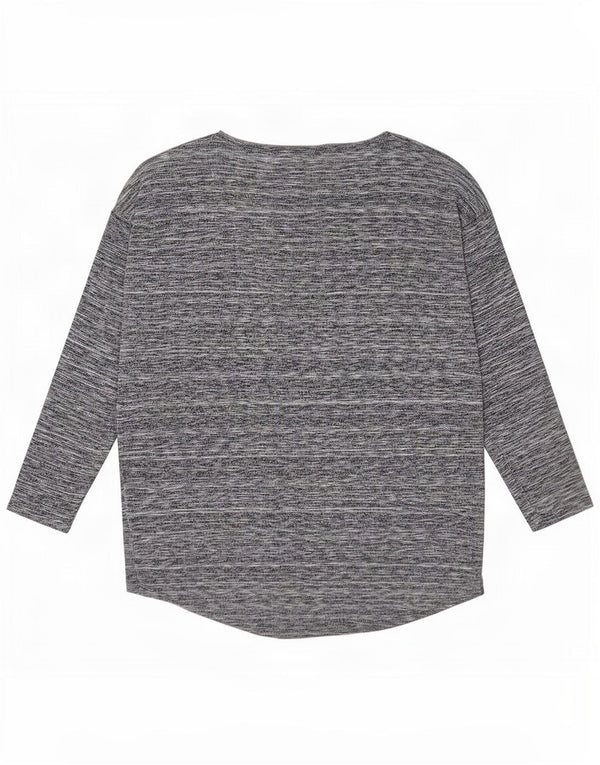 Phase Eight Top Femme Manches Longues UK 42 Gris Moyen Viscose Moucheté