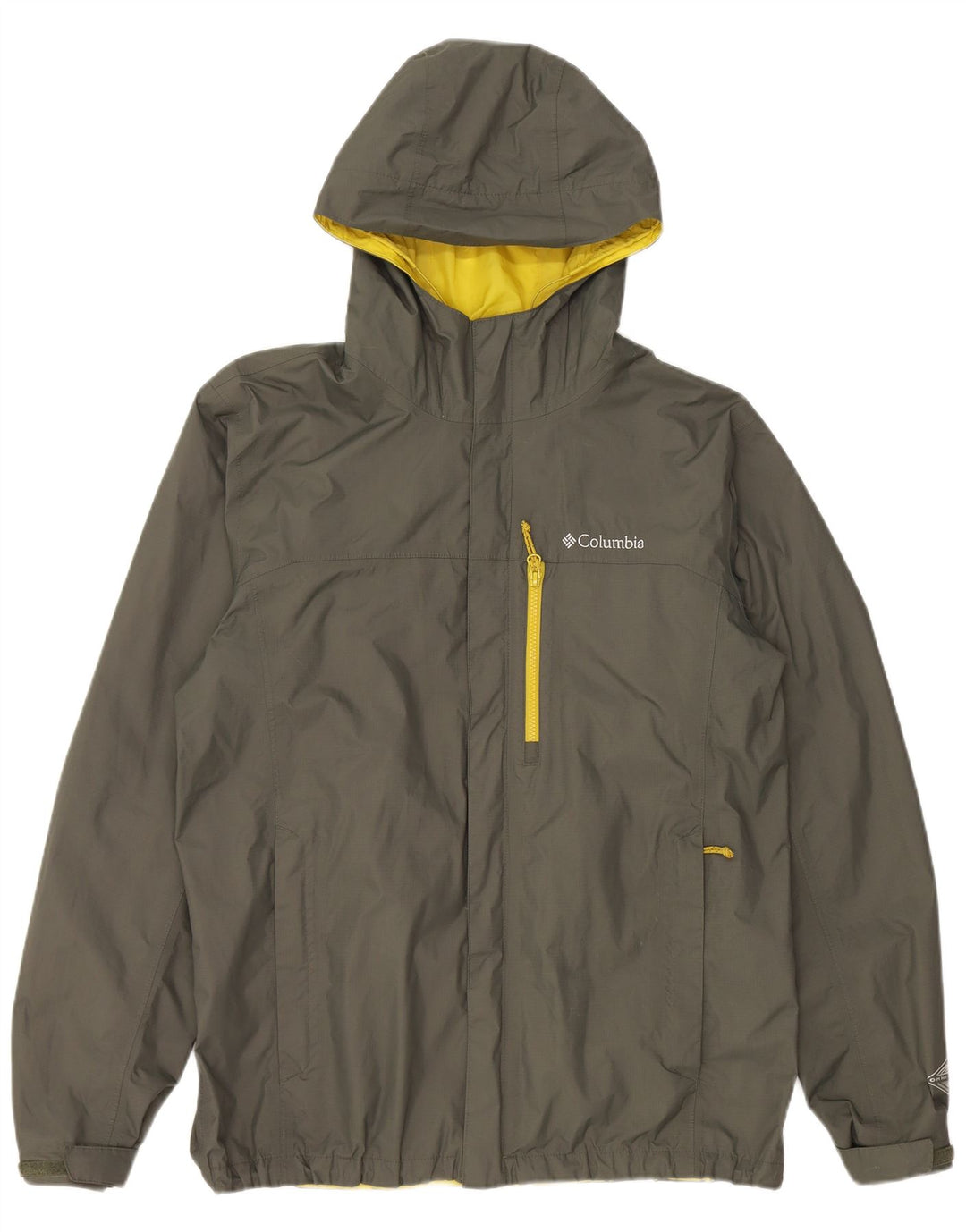 COLUMBIA Veste de pluie à capuche Omni-Tech pour homme UK 40 Large Kaki Nylon