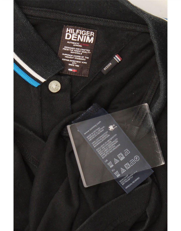 TOMMY HILFIGER Polo à Manches Longues Homme Noir Moyen Coton