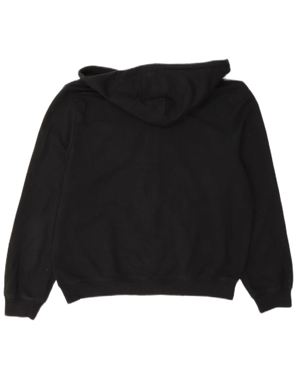 Calvin Klein Pull à capuche zippé graphique pour femme UK 10 Petit coton noir
