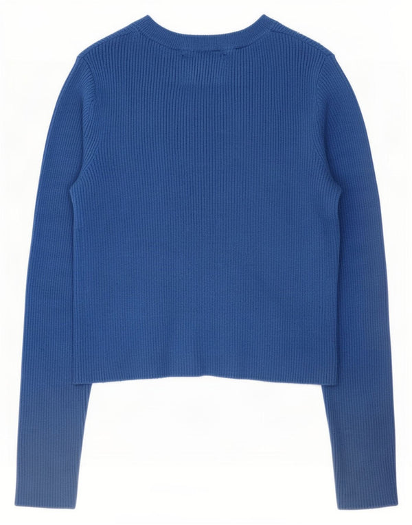 Zara Filles Crop Top Manches Longues 13-14 ans Bleu Viscose
