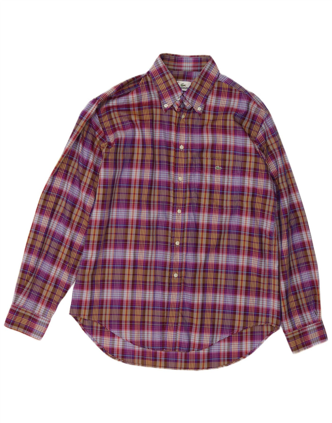 LACOSTE Chemise Homme Taille 40 Moyen Multicolore Check Coton