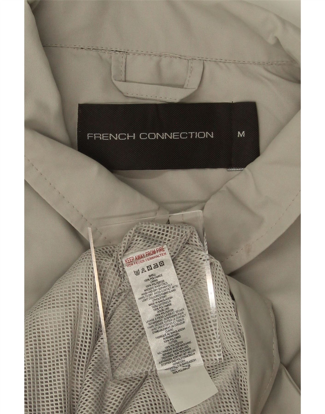 FRENCH CONNECTION Mens Bomber Jacket UK 38 Medium Grey Polyester Vintage French Connection and Second-Hand French Connection from Messina Hembry 