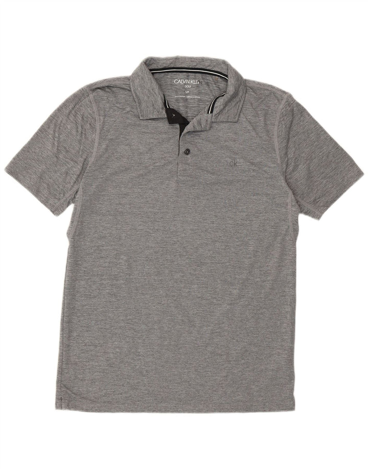 Calvin Klein Polo de Golf Homme Petit Gris Moucheté Polyester