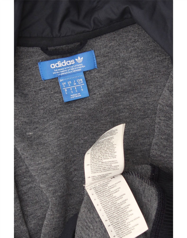Adidas Pull à capuche zippé pour homme Petit polyester bleu marine