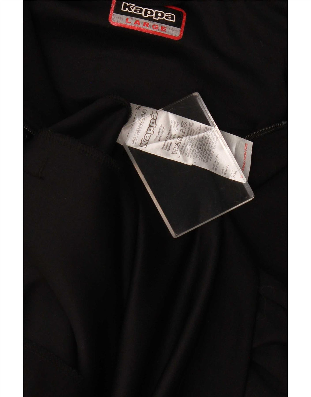 Kappa Pull à capuche zippé graphique pour hommes, grand, noir, polyester