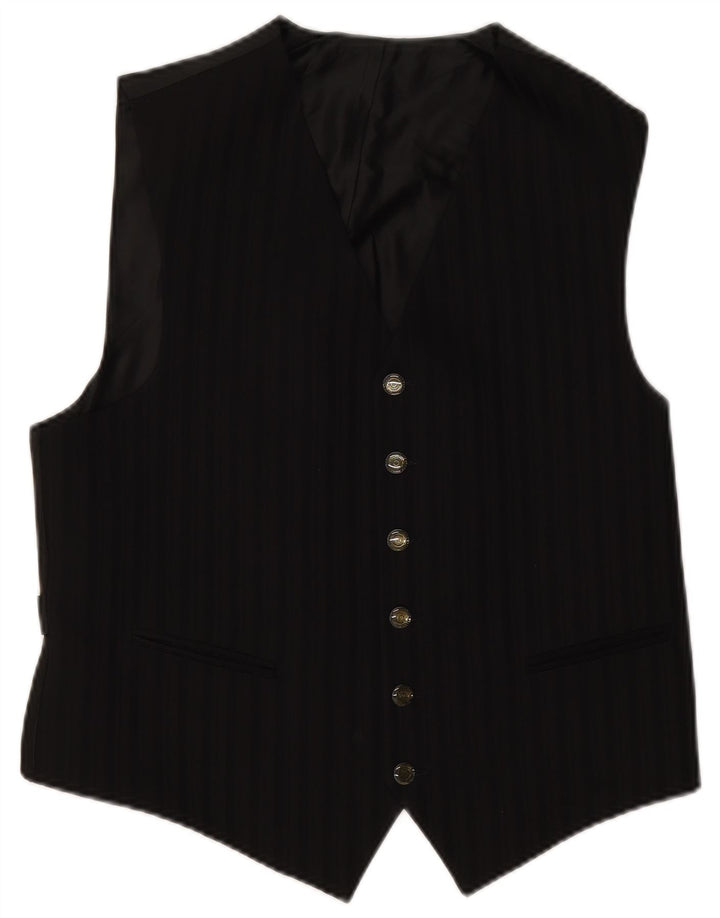 Maestrami Gilet Homme IT 48 Laine Rayée Noir Moyen
