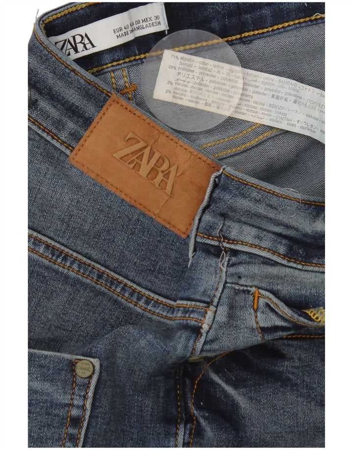 Zara Jean court pour femme EU 40 Medium W30 L24 Bleu Coton