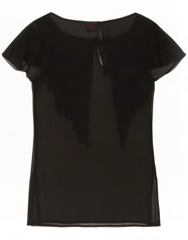 C'EST COMMECA Chemisier surdimensionné pour femme UK 10 Small Noir Viscose