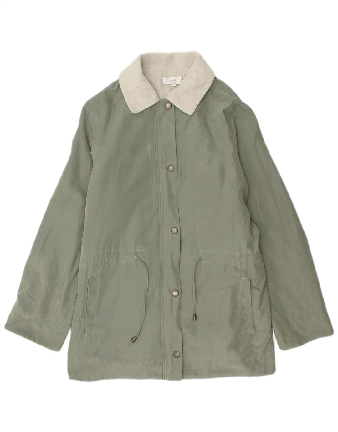 Marks & Spencer Veste parka surdimensionnée Sherpa pour femme UK 14 Large Vert