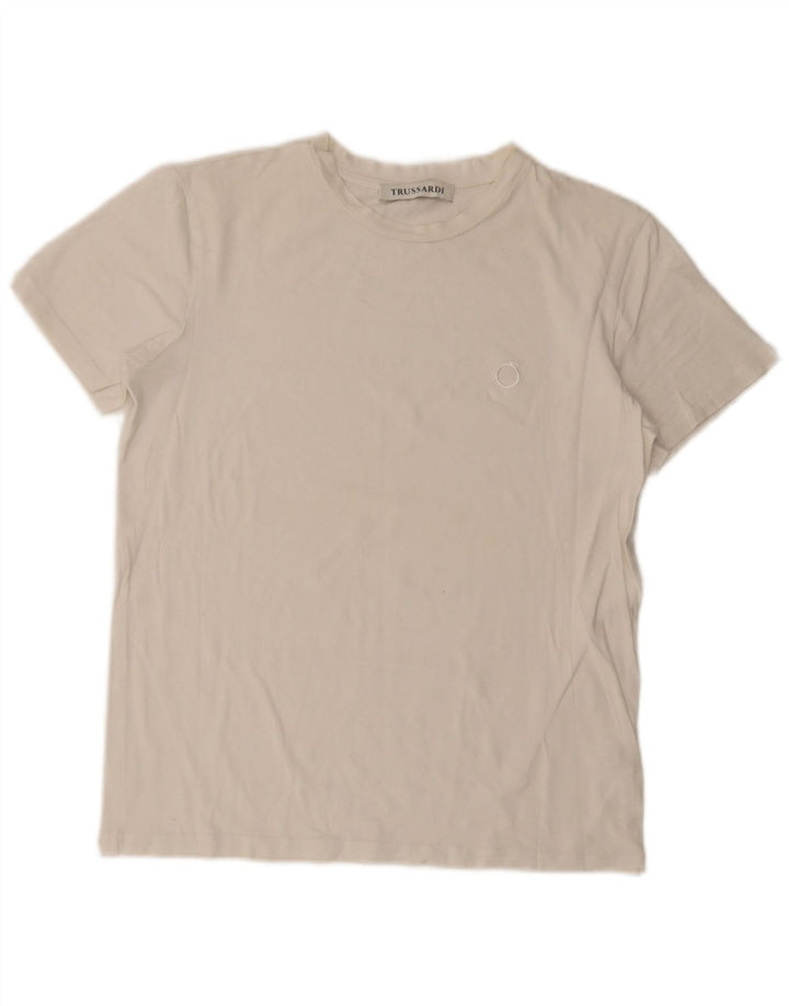 Trussardi Femme T-Shirt Top UK 14 Large Blanc