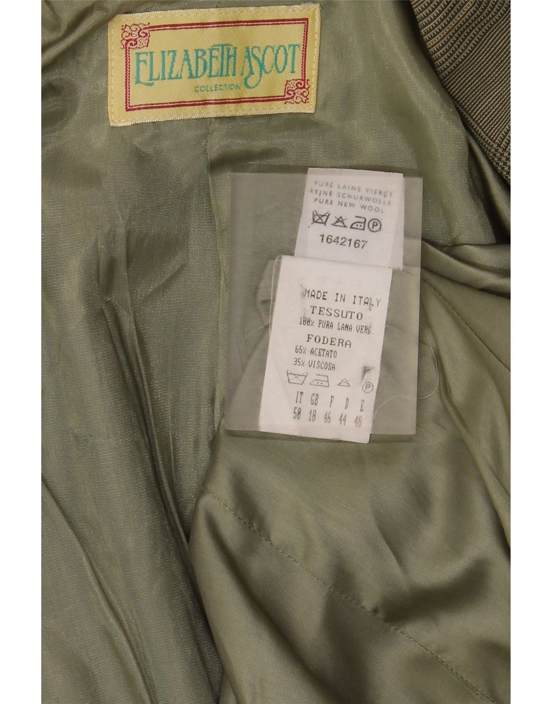 Elizabeth Ascot Veste blazer à 3 boutons pour femme UK 18 XL pied-de-poule vert