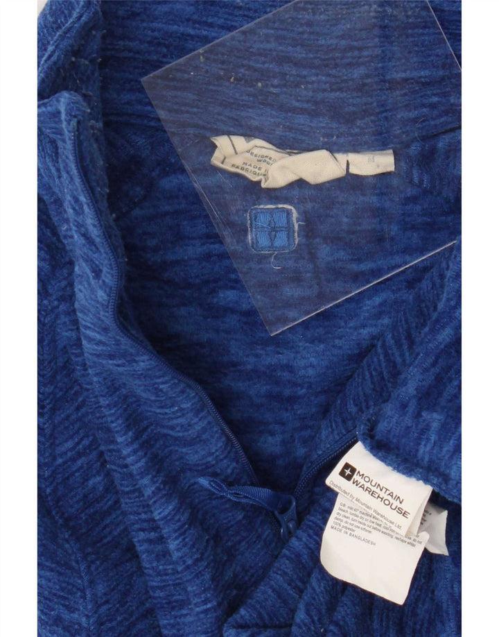 Mountain Warehouse Pull Polaire à Col Zippé Homme Bleu Moyen Moucheté
