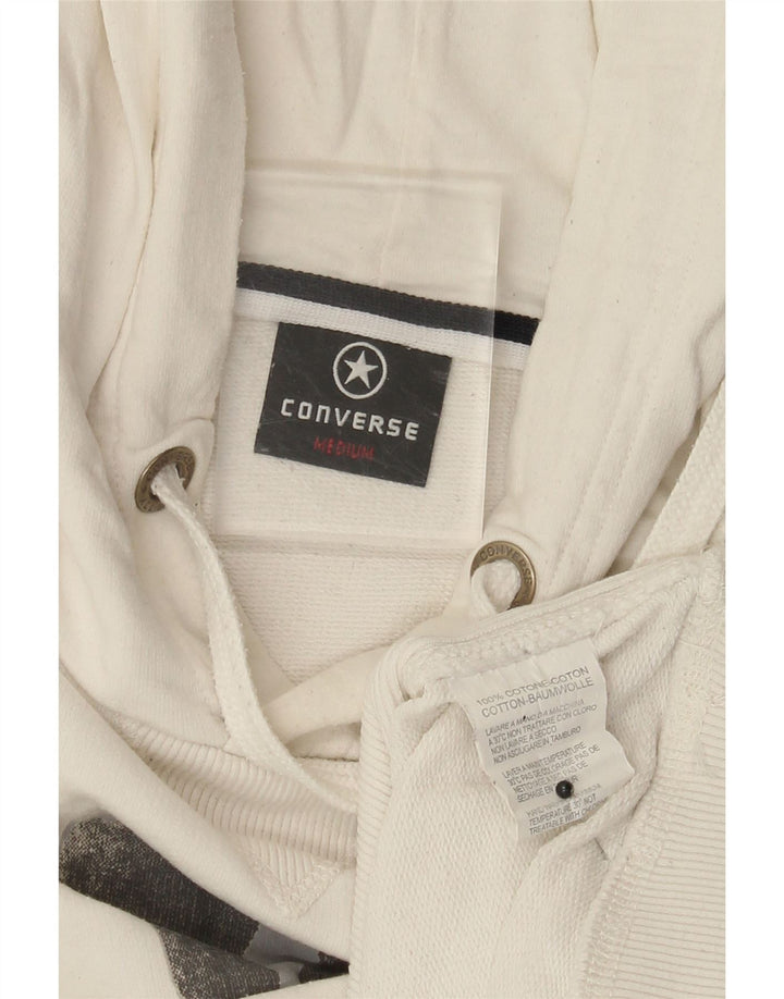 Converse Pull à Capuche Graphique Homme Blanc Moyen Coton