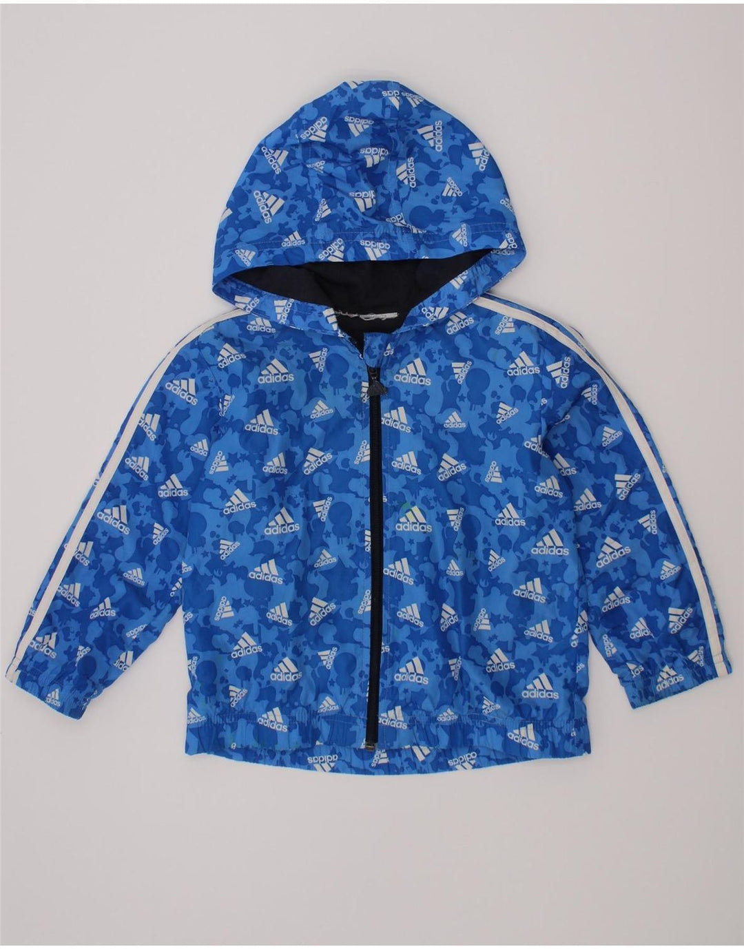 Adidas Veste coupe-vent à capuche graphique pour garçon 2-3 ans Bleu Polyester