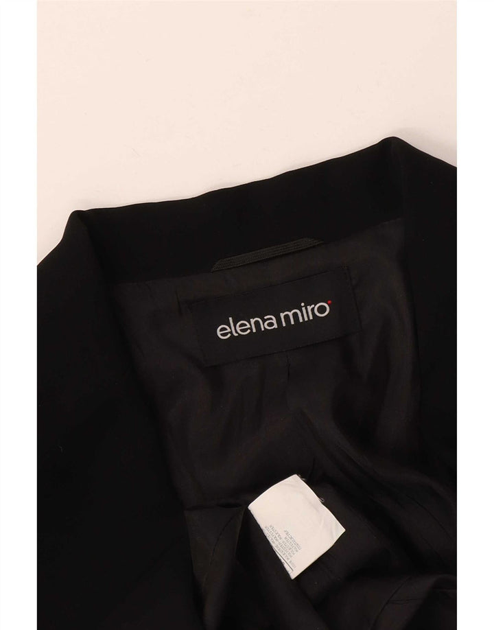 ELENA MIRO Veste blazer ouverte à manches 3/4 pour femme UK 12 Medium Black