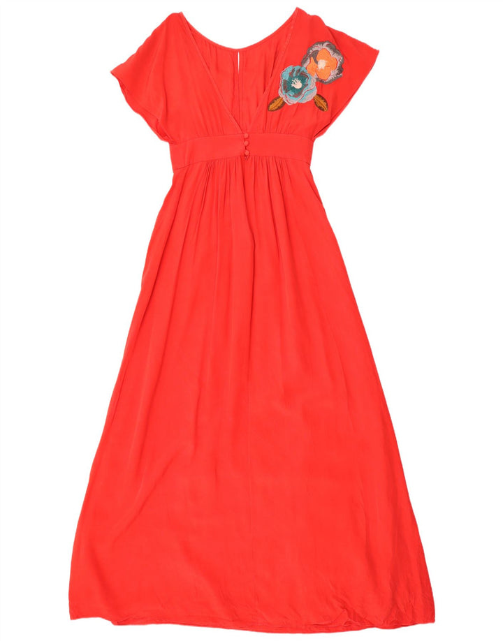 Tibi Robe longue graphique pour femme US 4, petit motif floral rouge
