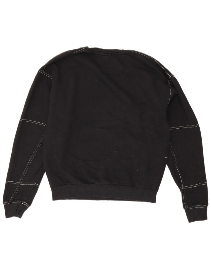 Topshop Sweat-shirt surdimensionné pour femme UK 8 Petit coton noir