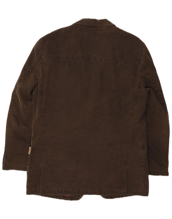 Camel Active Veste Blazer 2 Boutons Homme IT 50 Large Marron Coton