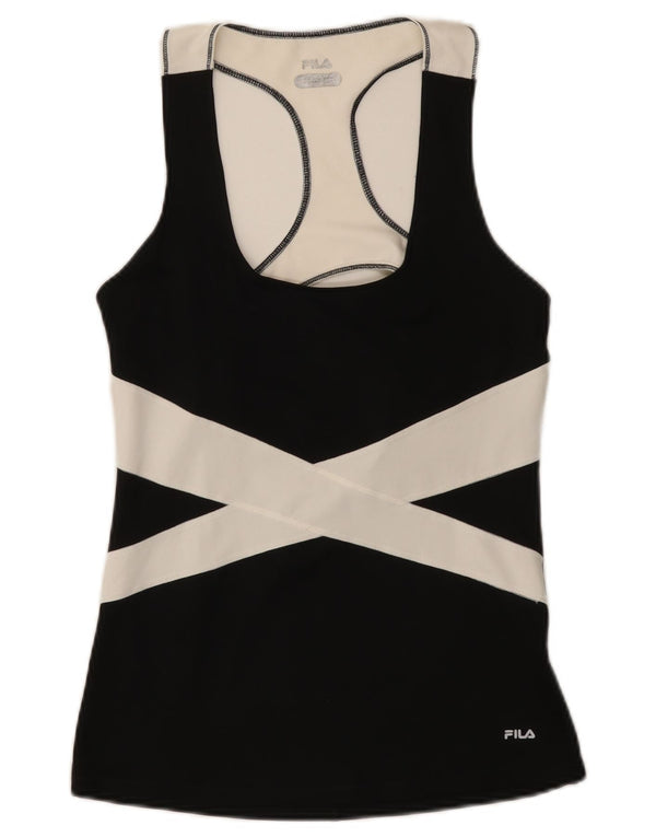 Fila Débardeur Femme UK 14 Large Noir Colourblock Polyester