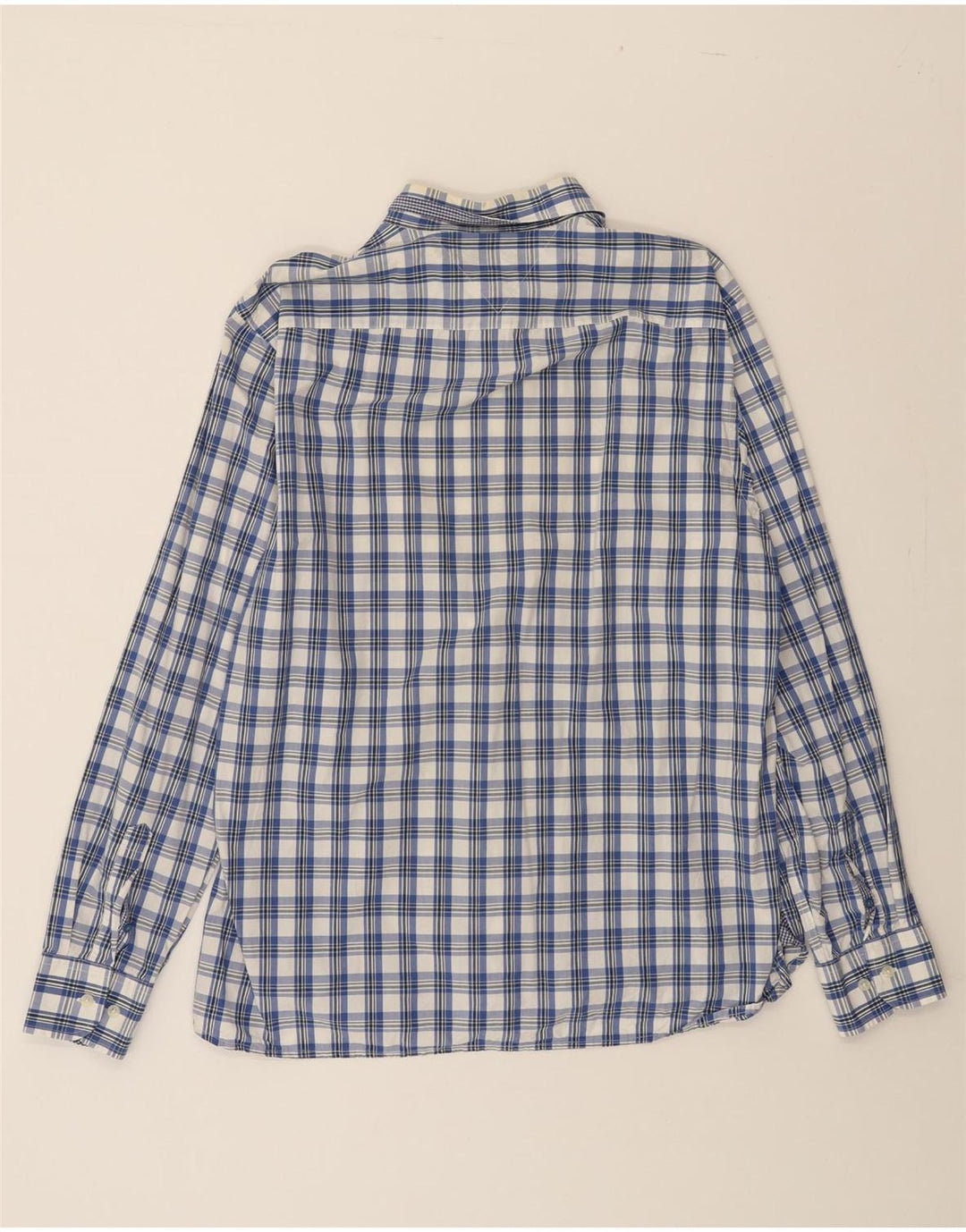 TOMMY HILFIGER Mens Custom Fit Shirt Large Blue Check Cotton Vintage Tommy Hilfiger and Second-Hand Tommy Hilfiger from Messina Hembry 