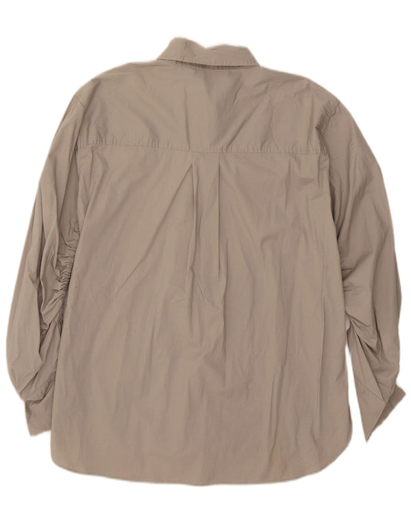 Zara Chemise surdimensionnée pour femme UK 10 Petit coton gris