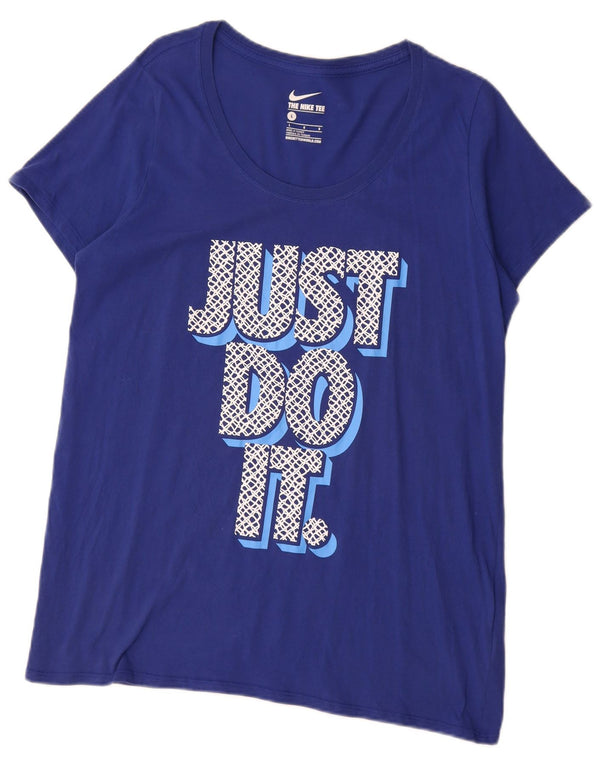 Nike T-shirt graphique pour homme en coton bleu Taille L