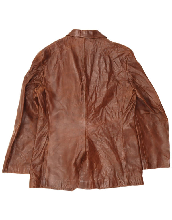 Veste blazer en cuir vintage pour homme à 2 boutons IT 44 XS Cuir marron