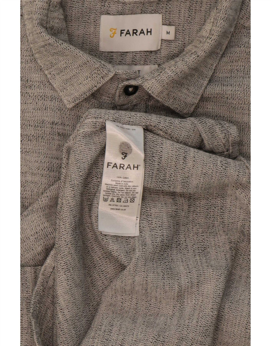 Farah Chemise Homme Gris Moyen Moucheté Coton