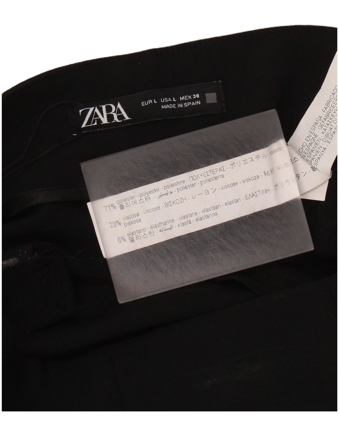 Pantalon décontracté Bootcut Femme ZARA Large Noir Polyester
