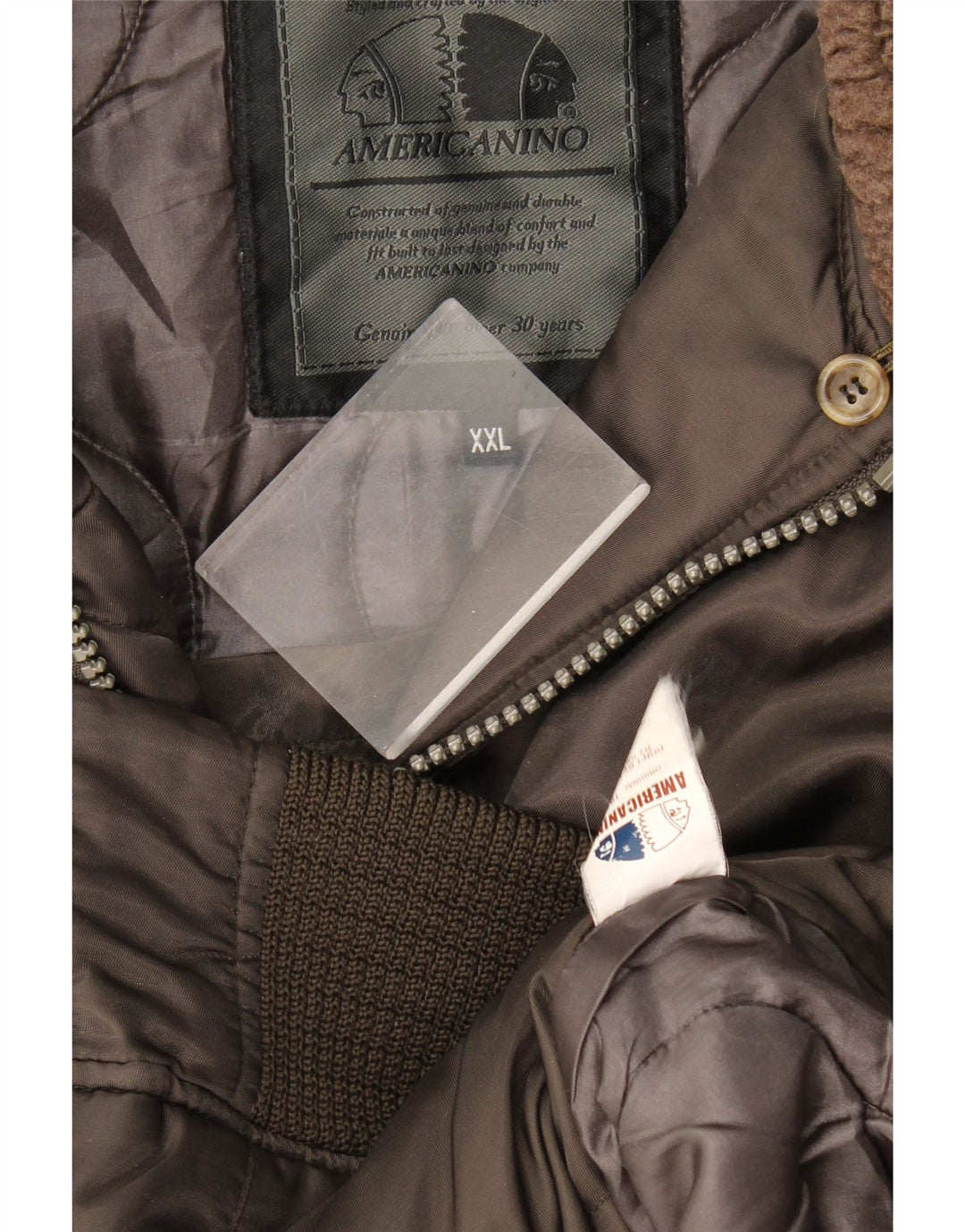 Americanino Veste Bomber Homme UK 44 2XL Marron Nylon