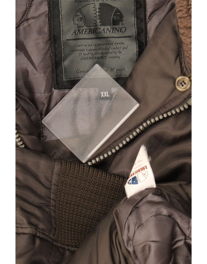 Americanino Veste Bomber Homme UK 44 2XL Marron Nylon