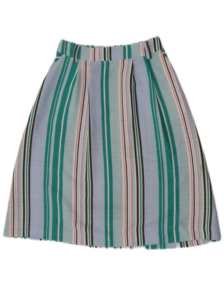 Oasis Jupe trapèze pour femme UK 10 Small W27 Bleu rayé Polyester
