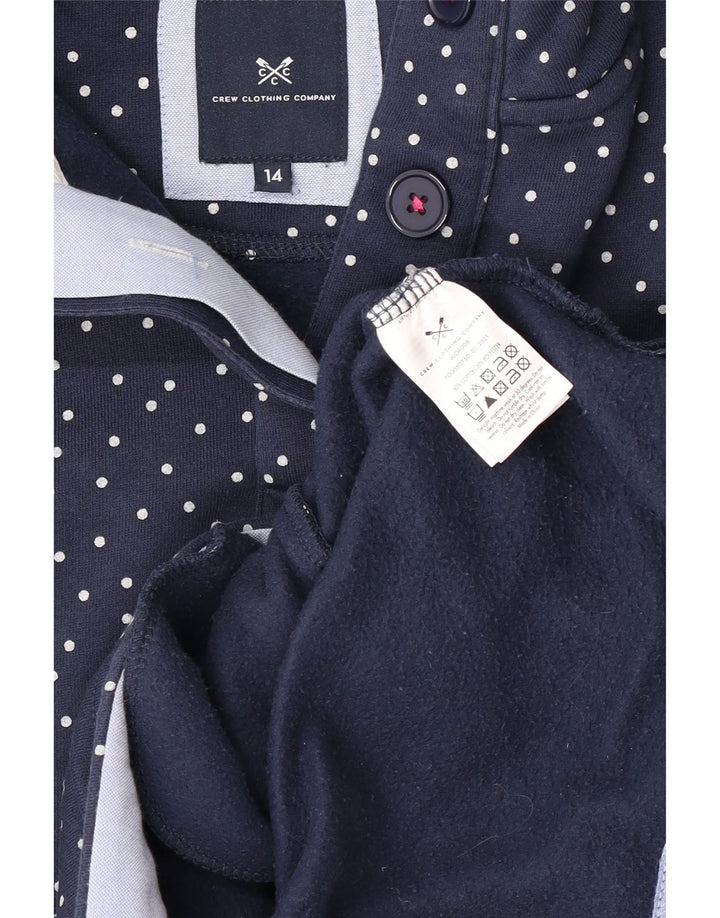 Crew Clothing Sweat-shirt pour femme UK 14 Large Bleu marine à pois