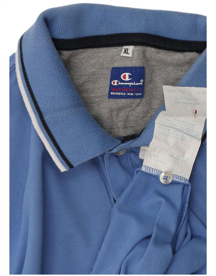 CHAMPION Polo Homme XL Bleu Coton