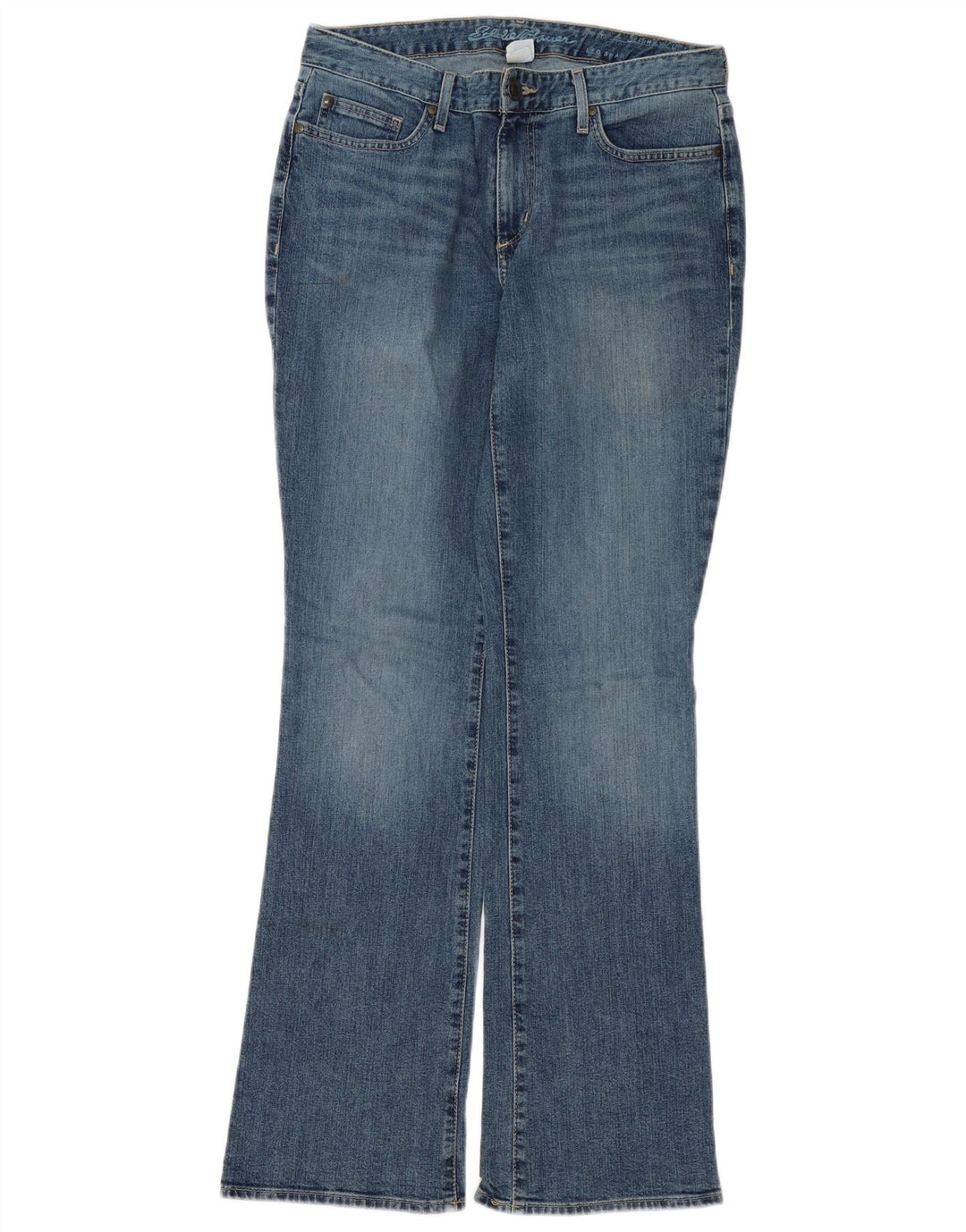 EDDIE BAUER Jean bootcut légèrement courbé pour femme US 8 Medium W32 L34 Bleu