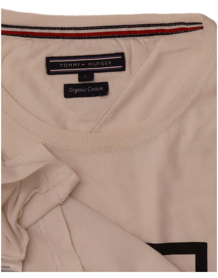 TOMMY HILFIGER T-Shirt Graphique Homme Grand Blanc Coton