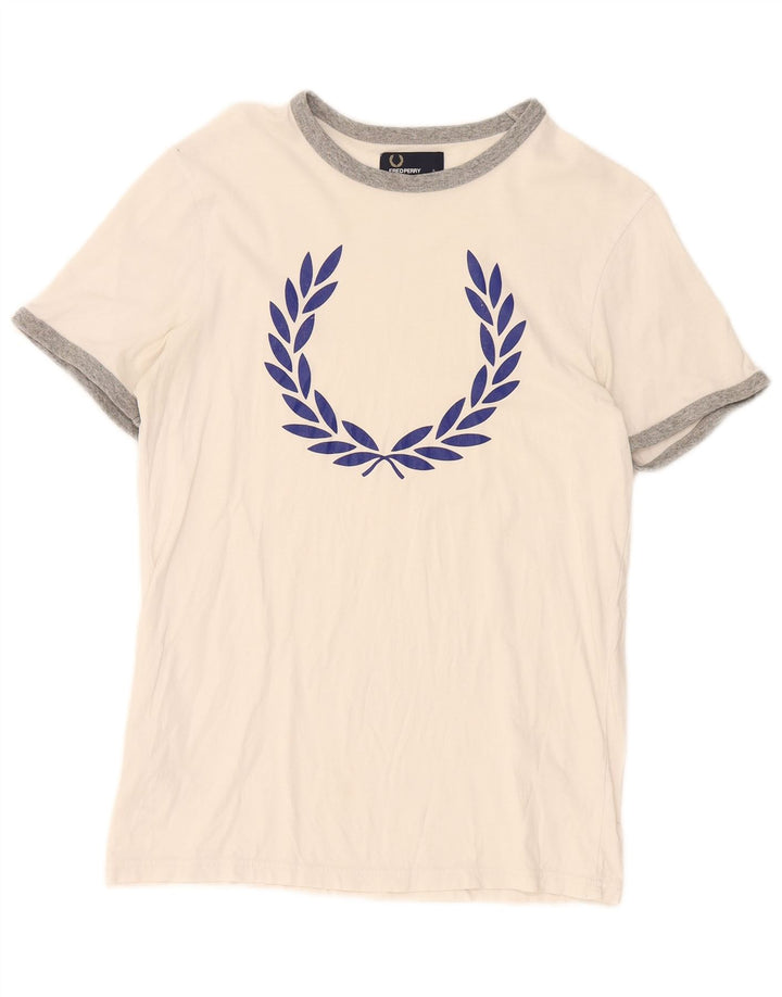 Fred Perry T-shirt graphique pour homme Petit coton blanc